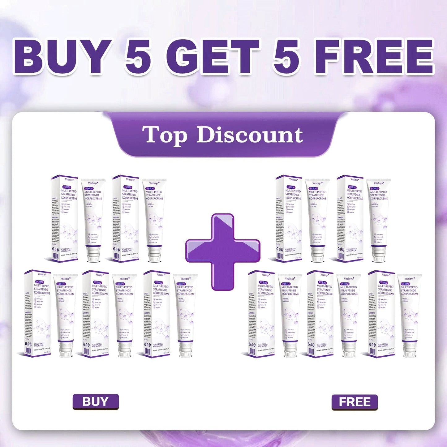 Vitalisys®💧PDRN Multi-Peptide Massaging Body Roller Cream- Anti-aging, Hydrating, Skin Firming & Lifting, Skin Repair, Even Tone, Acne and Dark Spot Treatment, Wart and Mole Removal, and Psoriasis Relief
